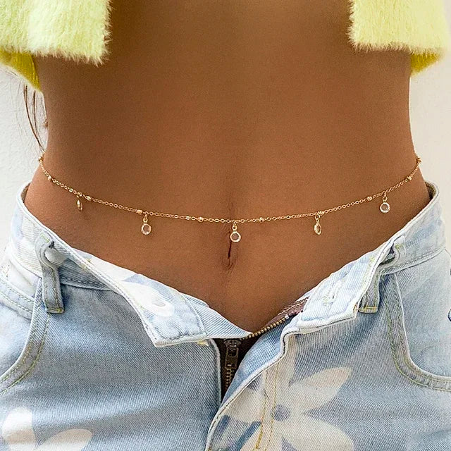 Cinto de Pérolas Duplo – Corrente de Cintura Fashion