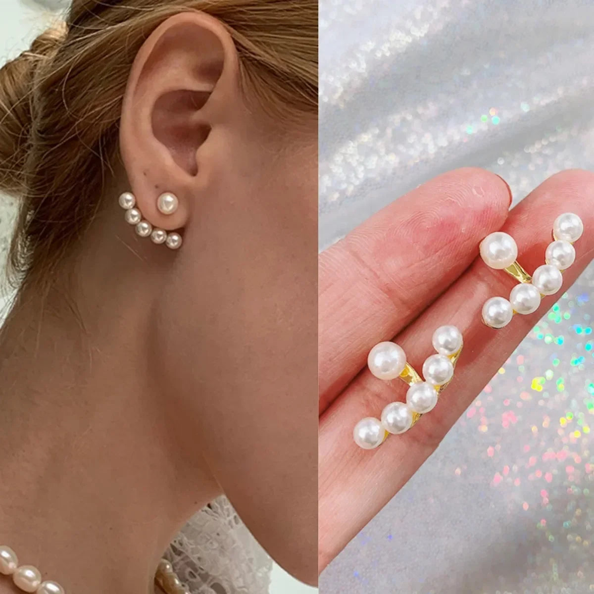 Brincos Coração com Pérola – Elegância Coreana