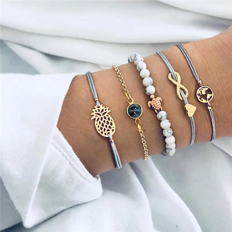 Kit Pulseiras Elegância em Camadas
