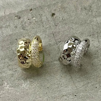Brincos Cuff Duplo – Zircônia e Design Geométrico (sem furo)