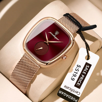 Relógio Luxo – Pulseira de Malha em Aço Inoxidável