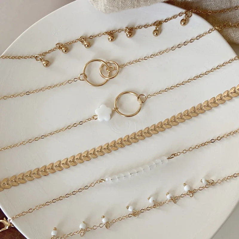 Pulseiras Femininas – Conjunto 6 Peças Flores