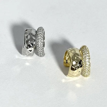 Brincos Cuff Duplo – Zircônia e Design Geométrico (sem furo)