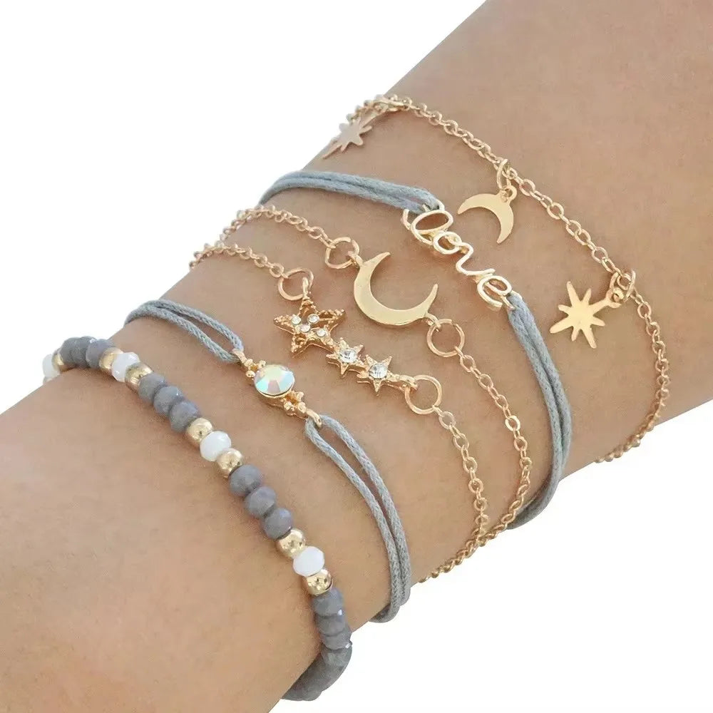 Pulseiras Femininas – Conjunto 6 Peças Flores