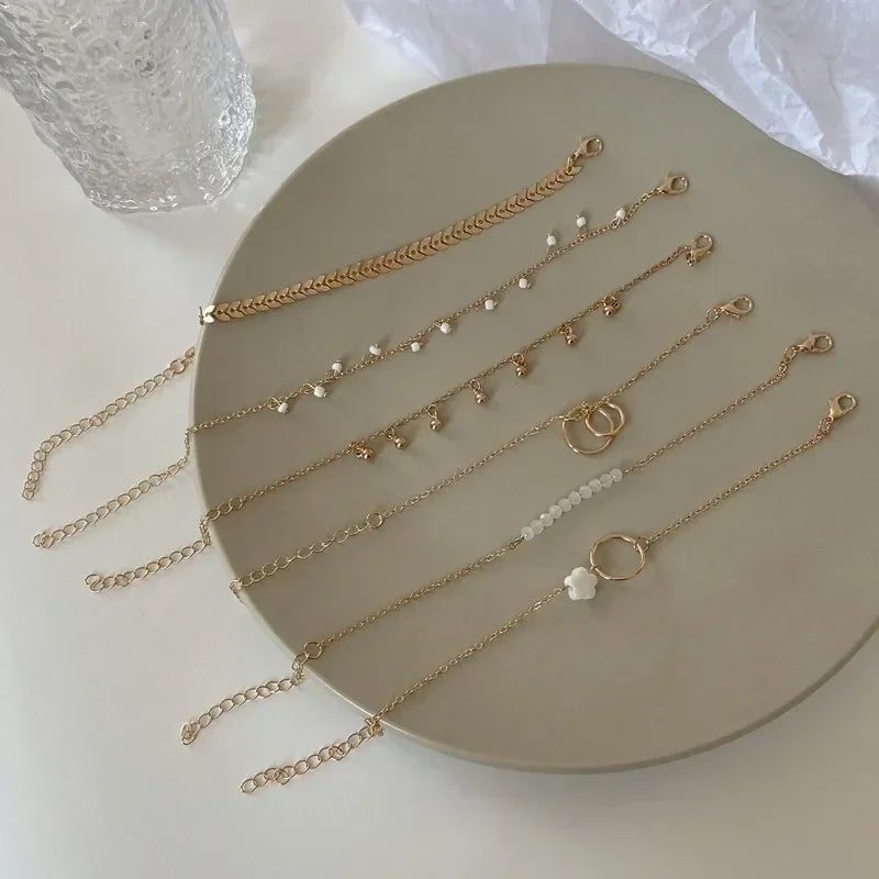 Pulseiras Femininas – Conjunto 6 Peças Flores