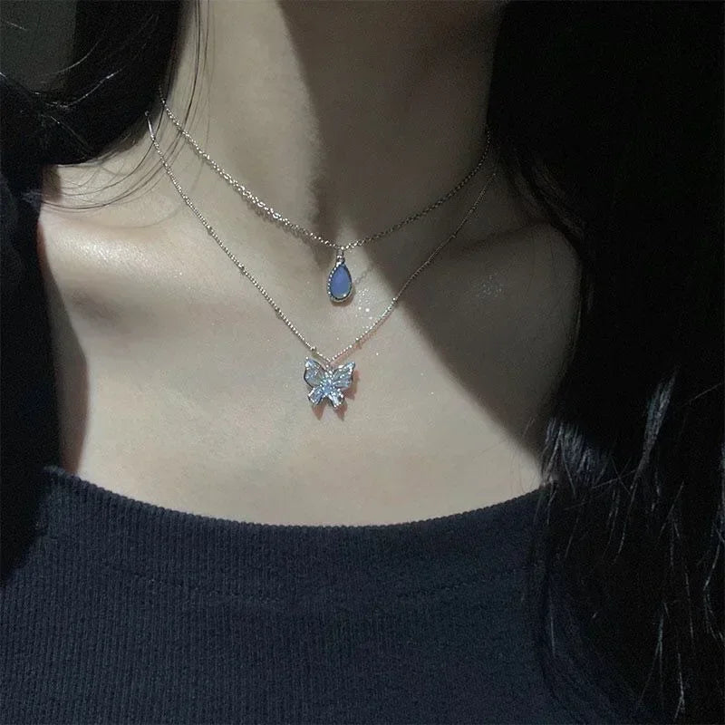 Colar Duplo Prata – Lua e Estrela