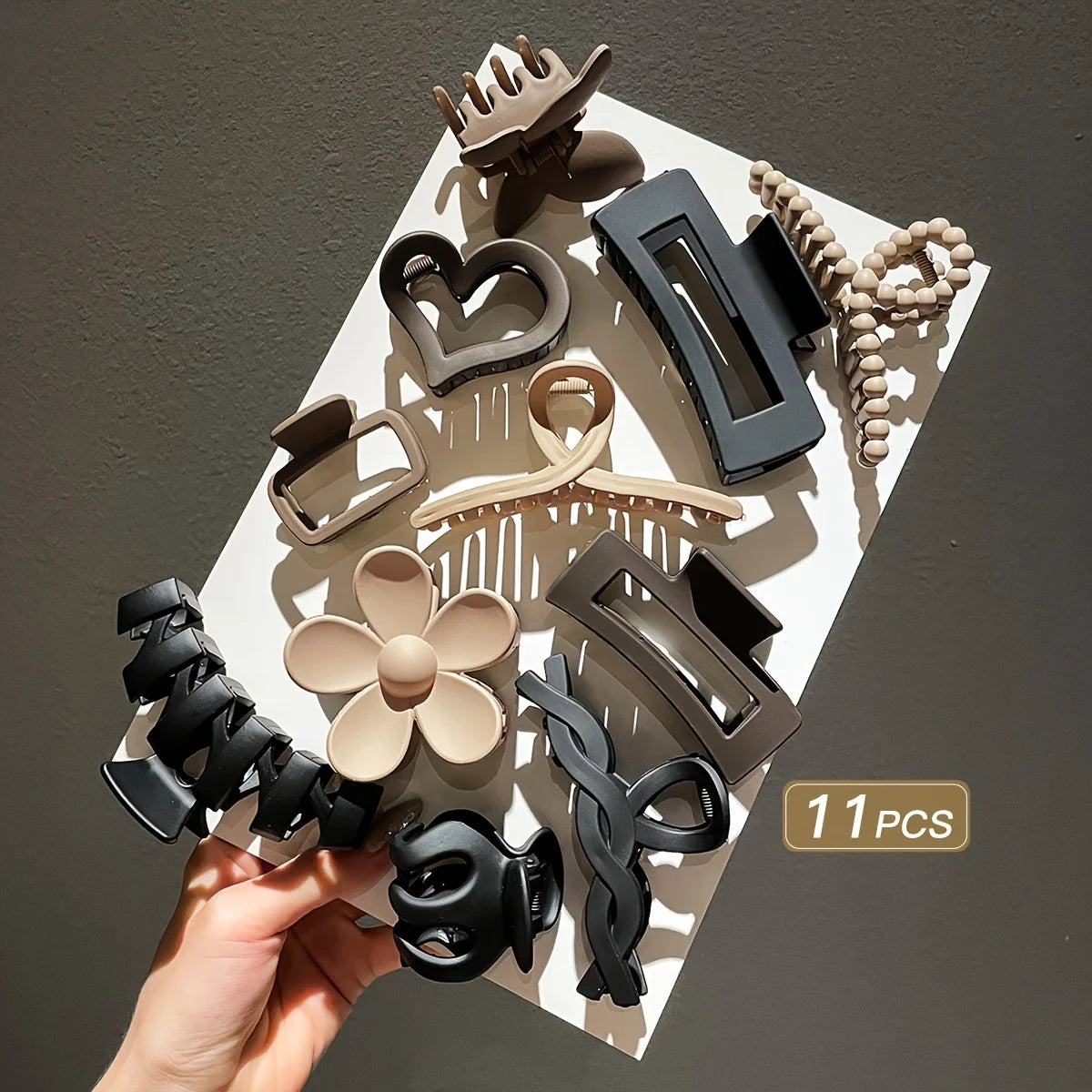 Kit de 11 Presilhas de Cabelo com Acabamento Fosco