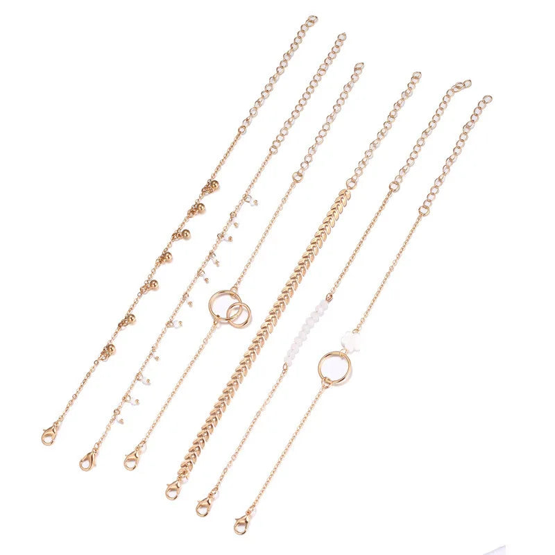 Pulseiras Femininas – Conjunto 6 Peças Flores