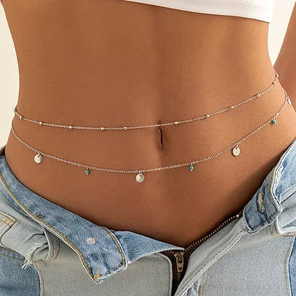 Cinto de Pérolas Duplo – Corrente de Cintura Fashion