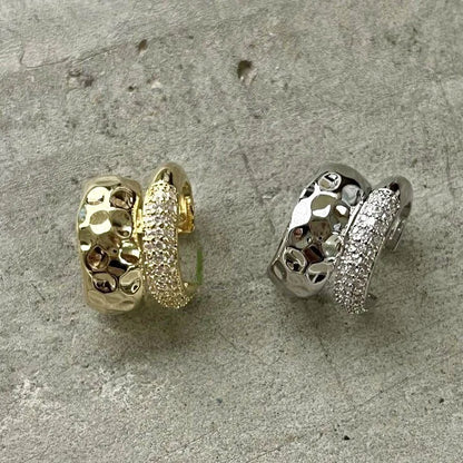Brincos Cuff Duplo – Zircônia e Design Geométrico (sem furo)