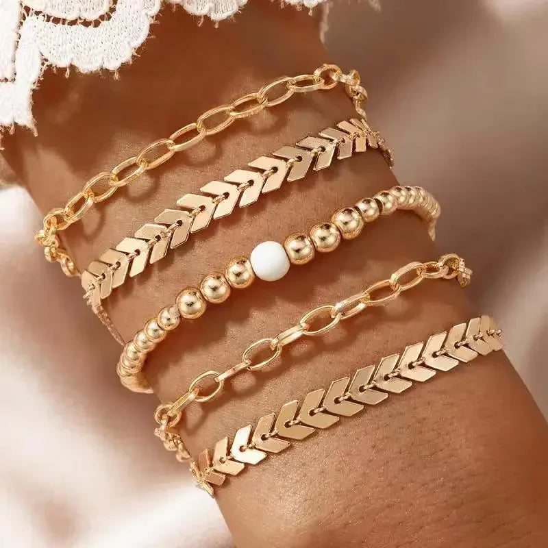 Pulseiras Femininas – Conjunto 6 Peças Flores