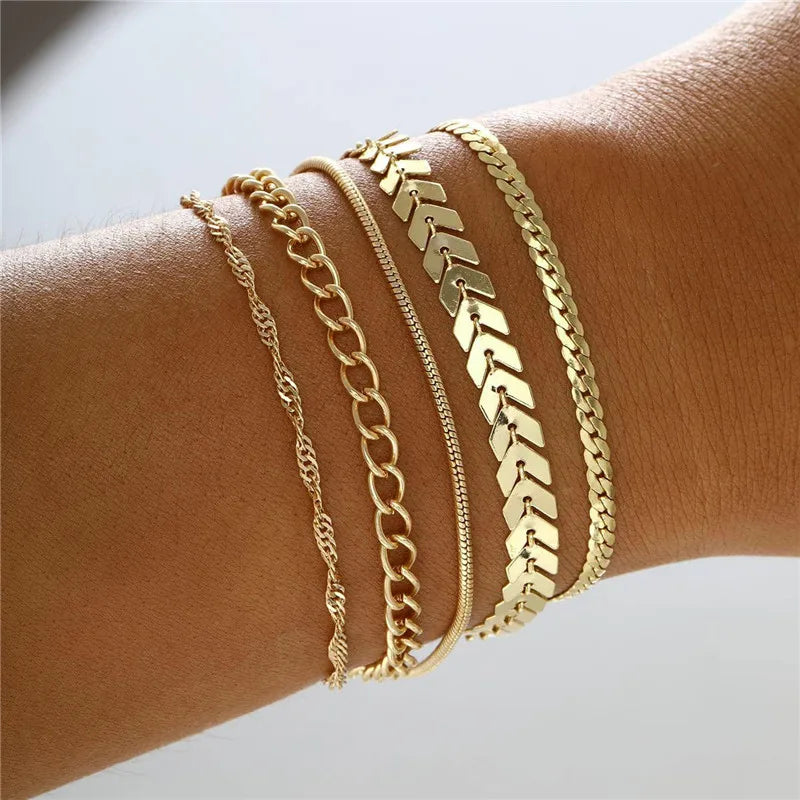 Kit Pulseiras Elegância em Camadas