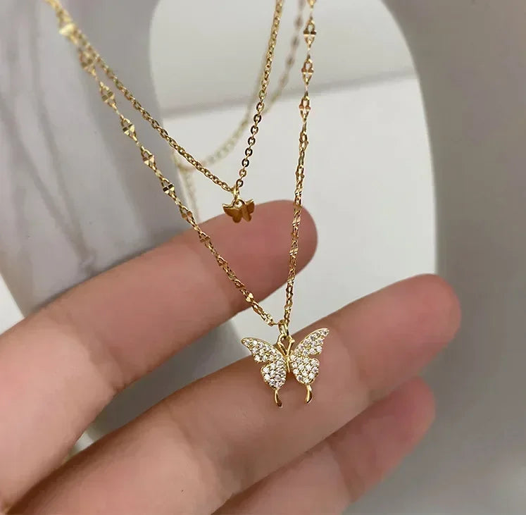 Colar Duplo Prata – Lua e Estrela