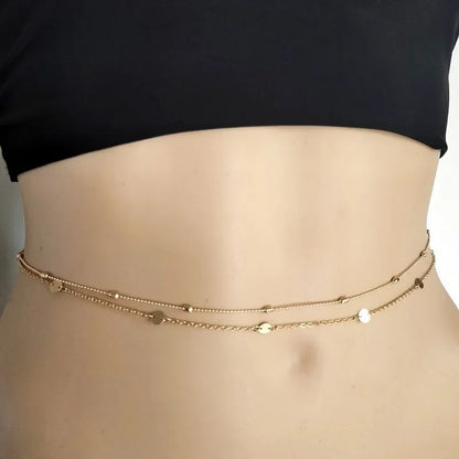Cinto de Pérolas Duplo – Corrente de Cintura Fashion