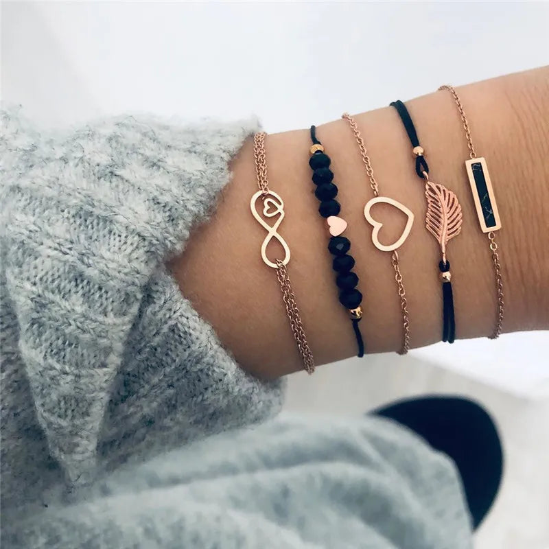 Kit Pulseiras Elegância em Camadas