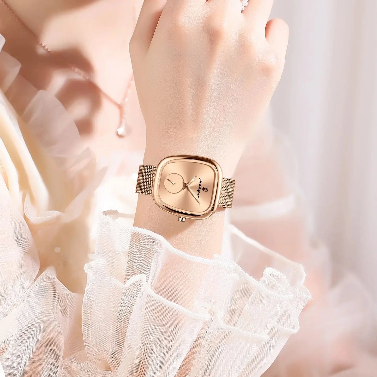 Relógio Luxo – Pulseira de Malha em Aço Inoxidável