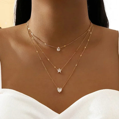 Colar Duplo Prata – Lua e Estrela