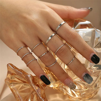 Conjunto de Anéis Prata – Zircônia com Lua, Flor e Coração