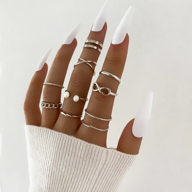 Conjunto de Anéis Prata – Zircônia com Lua, Flor e Coração