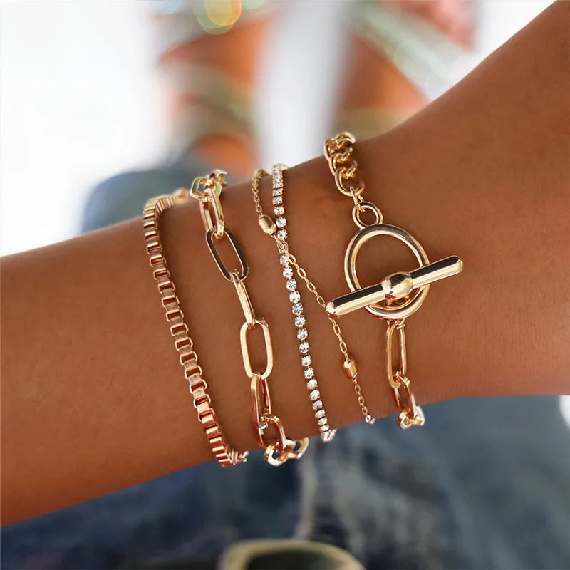 Kit Pulseiras Elegância em Camadas