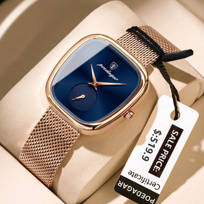 Relógio Luxo – Pulseira de Malha em Aço Inoxidável